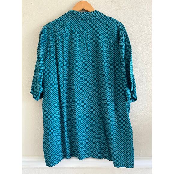 Reyn Spooner Japanese spun‎ rayon button up shirt geometric men’s size XL - Picture 2 of 7